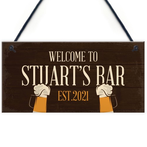 Personalised Bar Sign Gift For Him Novelty Man Cave Fathers Day