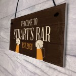 Personalised Bar Sign Gift For Him Novelty Man Cave Fathers Day