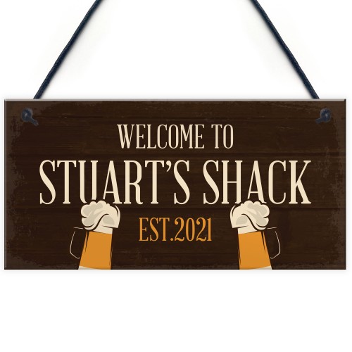 Personalised Bar Shack Sign Novelty Garden Home Bar Man Cave 