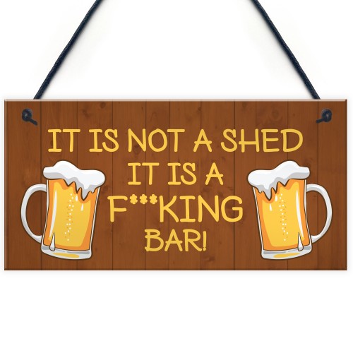 Rude Bar Sign Funny Garden Shed Sign Hanging Door Plaque