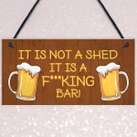 Rude Bar Sign Funny Garden Shed Sign Hanging Door Plaque