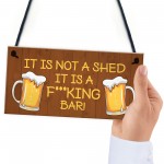 Rude Bar Sign Funny Garden Shed Sign Hanging Door Plaque