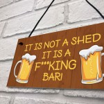 Rude Bar Sign Funny Garden Shed Sign Hanging Door Plaque