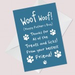 Funny Fathers Day Card From Dog Witty Humour Cheeky Joke Dad