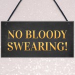 Funny Man Cave Sign Hanging Wall Plaque NO SWEARING Shed Sign