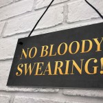 Funny Man Cave Sign Hanging Wall Plaque NO SWEARING Shed Sign