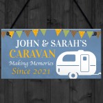 Novelty Caravan Sign Hanging Door Plaque Personalised Home Gift