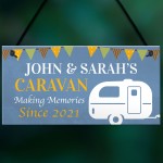 Novelty Caravan Sign Hanging Door Plaque Personalised Home Gift