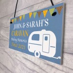 Novelty Caravan Sign Hanging Door Plaque Personalised Home Gift