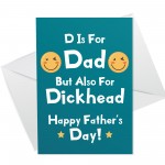 Rude Fathers Day Card From Daughter Son Funny Card For Dad