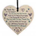 Thank You Gift For Colleague Wood Heart Personalised Keepsake