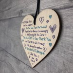 Thank You Gift For Colleague Wood Heart Personalised Keepsake