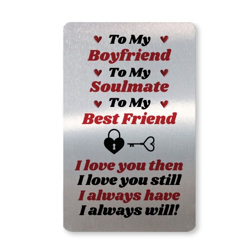 Novelty Gift For Boyfriend Birthday Anniversary Gift Metal Card