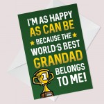 Grandad Birthday Fathers Day Card WORLDS BEST GRANDAD Card