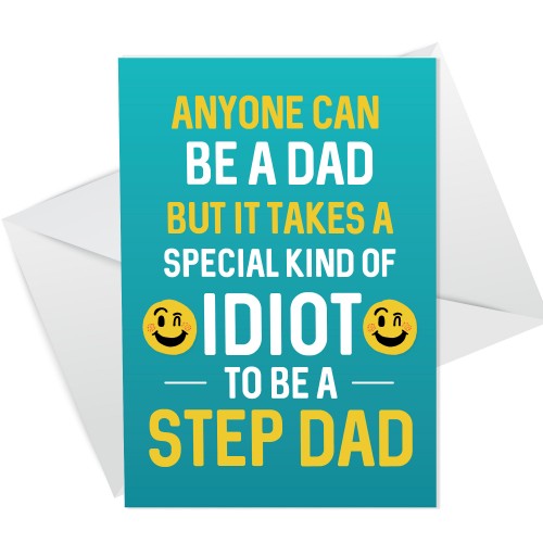 FUNNY Step Dad Card For Fathers Day Rude Step Dad Birthday Card