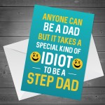 FUNNY Step Dad Card For Fathers Day Rude Step Dad Birthday Card