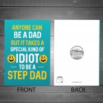 FUNNY Step Dad Card For Fathers Day Rude Step Dad Birthday Card