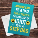 FUNNY Step Dad Card For Fathers Day Rude Step Dad Birthday Card