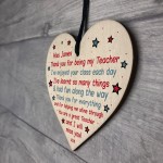 Personalised Teacher Gifts Poem Wood Heart Cute Thank You Gift