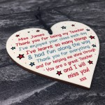 Personalised Teacher Gifts Poem Wood Heart Cute Thank You Gift