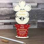 Personalised Teaching Assistant Gift Wood Flower Thank You Gift