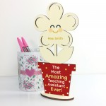 Personalised Teaching Assistant Gift Wood Flower Thank You Gift