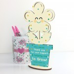 Quirky Personalised Teacher Gift Thank You Gift Wooden Flower