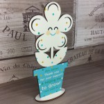 Quirky Personalised Teacher Gift Thank You Gift Wooden Flower