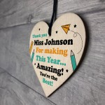 Teacher Gift Thank You Gift Hanging Heart Personalised 