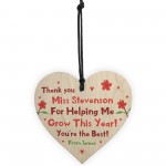 Personalised Teacher Gifts Hanging Heart Thank You Gift