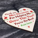 Personalised Teacher Gifts Hanging Heart Thank You Gift