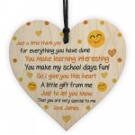 Personalised Teacher Teaching Assistant Gifts Wood Heart