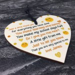 Personalised Teacher Teaching Assistant Gifts Wood Heart