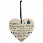 Stepdad Gift Poem Wood Heart Fathers Day Birthday Gift