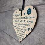 Stepdad Gift Poem Wood Heart Fathers Day Birthday Gift