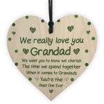 Fathers Day Birthday Gifts For Grandad Wood Heart Thank You