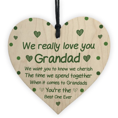 Fathers Day Birthday Gifts For Grandad Wood Heart Thank You