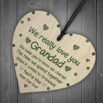 Fathers Day Birthday Gifts For Grandad Wood Heart Thank You