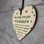 Fathers Day Birthday Gifts For Grandad Wood Heart Thank You