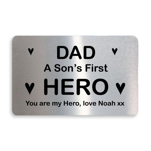 Dad Gift From Son First Hero Gift Personalised Wallet Card