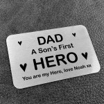 Dad Gift From Son First Hero Gift Personalised Wallet Card