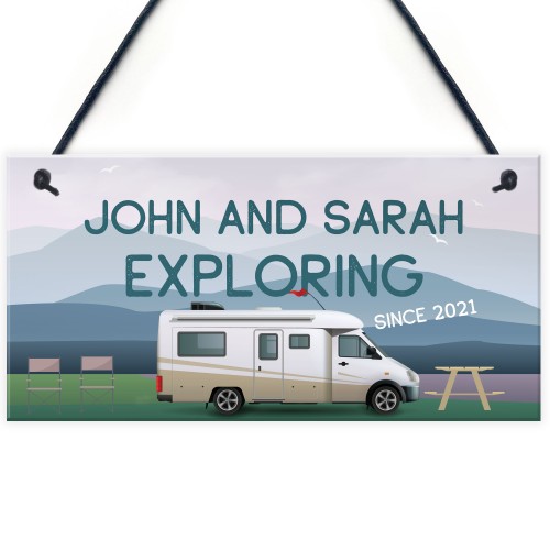 Novelty Motorhome Sign Exploring Campervan Sign Retirement Gift