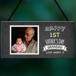 Personalised 1st First Fathers Day Photo Sign Gift For Grandad