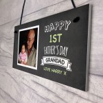 Personalised 1st First Fathers Day Photo Sign Gift For Grandad