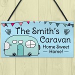 Novelty Hanging Caravan PERSONALISED Sign Home Decor Signs