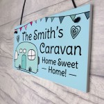 Novelty Hanging Caravan PERSONALISED Sign Home Decor Signs