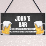 PERSONALISED Bar Sign Beer Gift Hanging Home Bar Pub Plaque