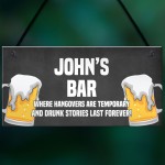 PERSONALISED Bar Sign Beer Gift Hanging Home Bar Pub Plaque