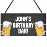 Home Bar Sign Personalised Birthday Gift Bar Pub Hanging Plaque