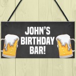 Home Bar Sign Personalised Birthday Gift Bar Pub Hanging Plaque